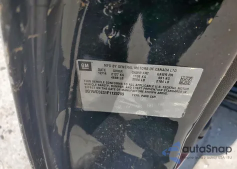 2015 Chevrolet Impala Limited Ltz z USA, uszkodzony, nr VIN 2G1WC5E31F1129209